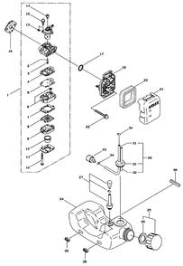 Carburetor Assembly Diagram and Parts List for 53008 (0990001 - 0999999)(1999) Lawn Boy Trimmer
